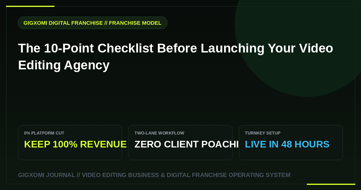 The 10-Point Checklist Before Launching Your Video Editing Agency