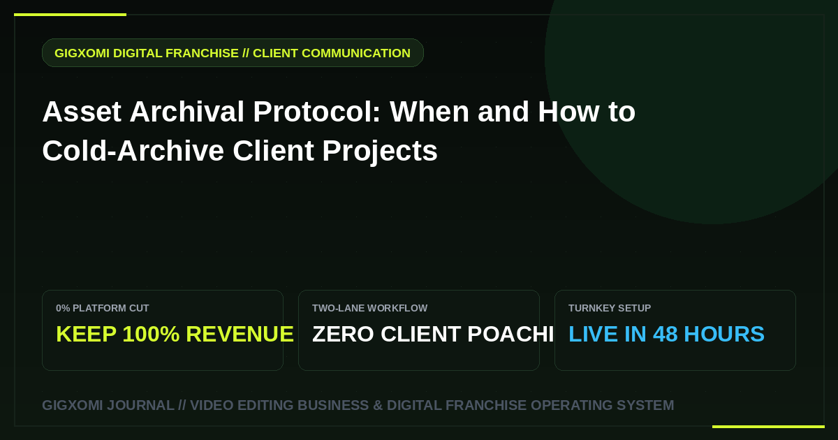 Asset Archival Protocol: When and How to Cold-Archive Client Projects