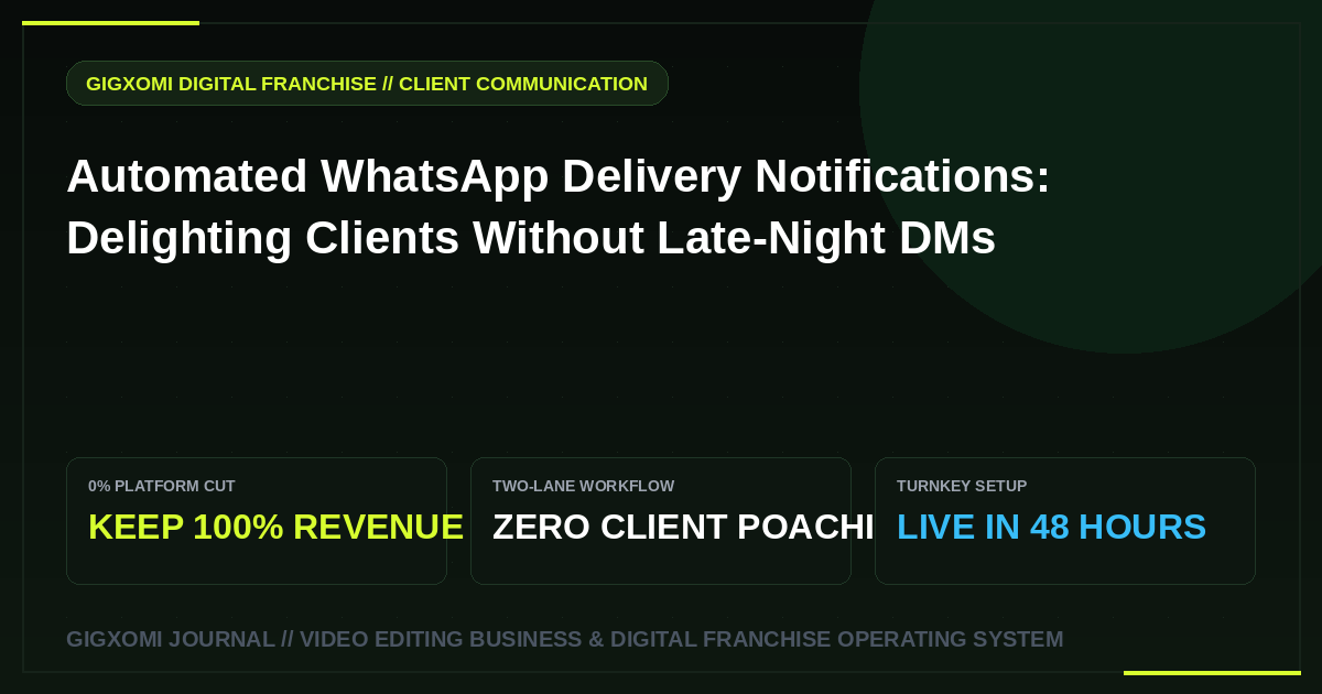 Automated WhatsApp Delivery Notifications: Delighting Clients Without Late-Night DMs