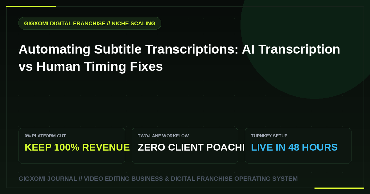 Automating Subtitle Transcriptions: AI Transcription vs Human Timing Fixes