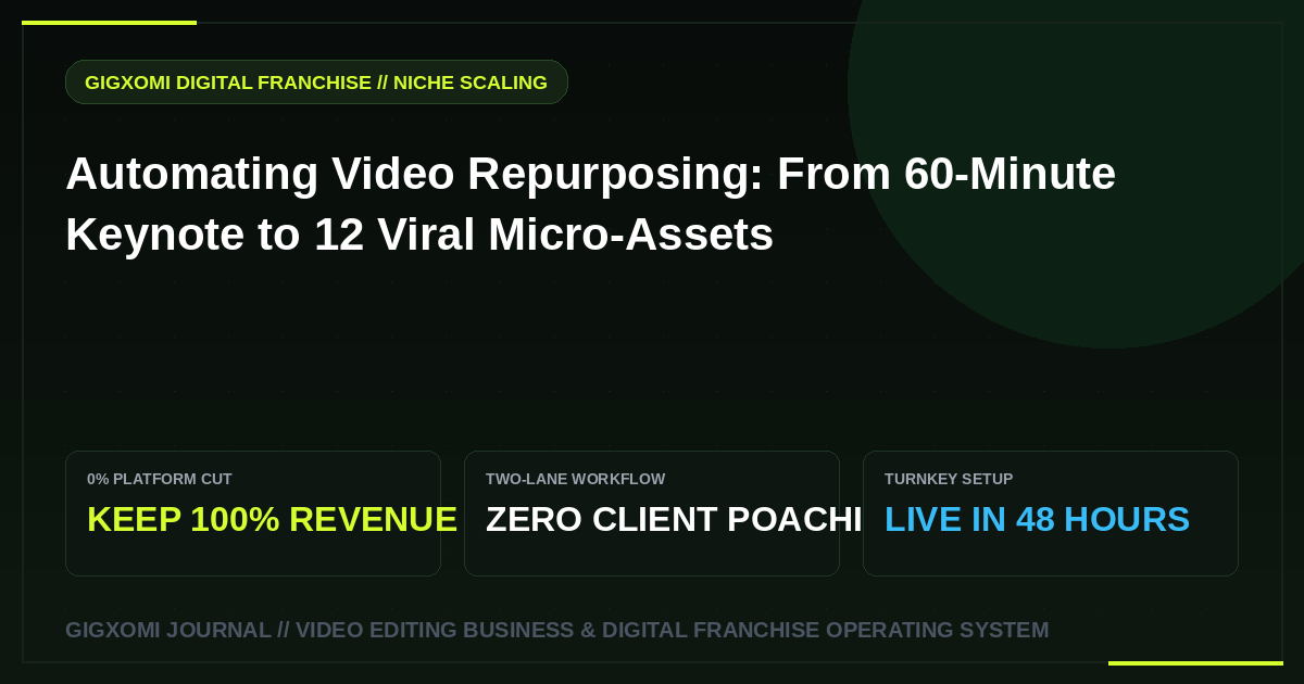 Automating Video Repurposing: From 60-Minute Keynote to 12 Viral Micro-Assets