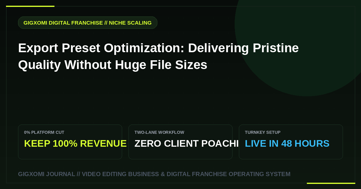 Export Preset Optimization: Delivering Pristine Quality Without Huge File Sizes