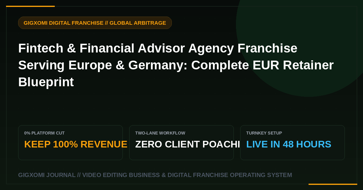 Fintech & Financial Advisor Agency Franchise Serving Europe & Germany: Complete EUR Retainer Blueprint