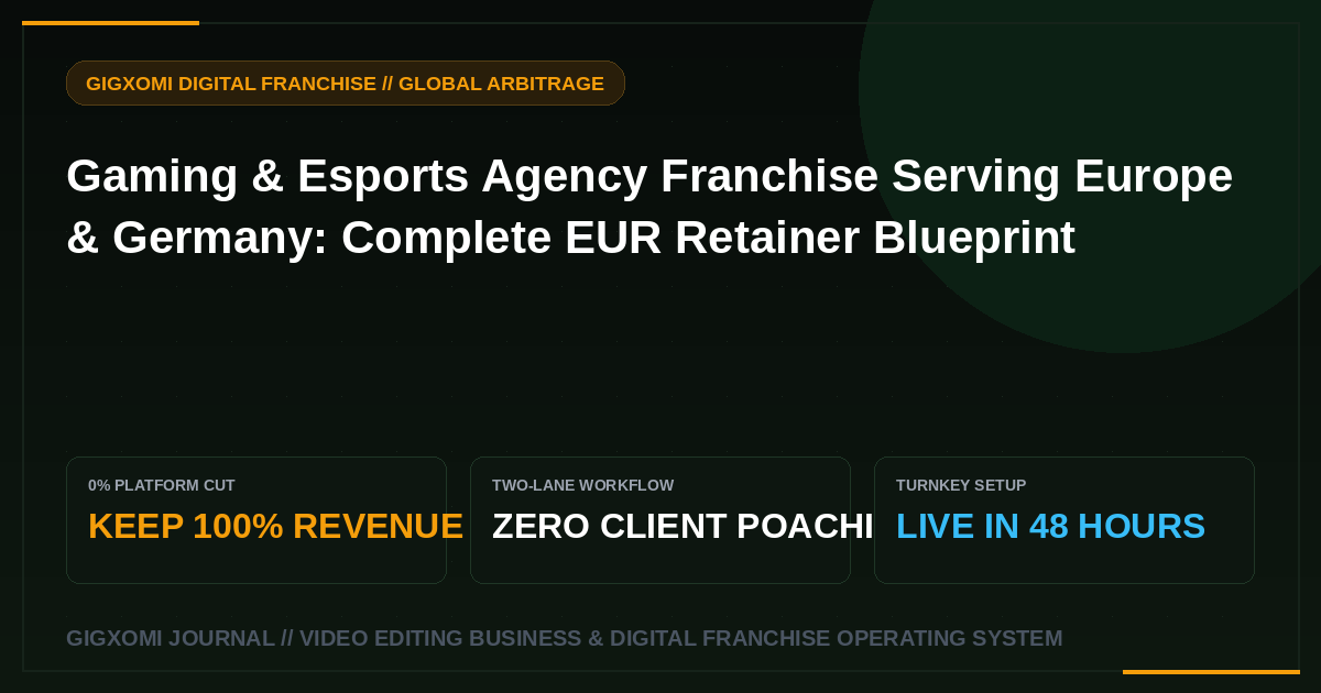 Gaming & Esports Agency Franchise Serving Europe & Germany: Complete EUR Retainer Blueprint