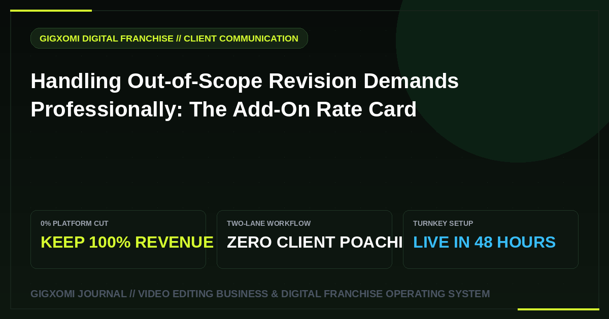 Handling Out-of-Scope Revision Demands Professionally: The Add-On Rate Card
