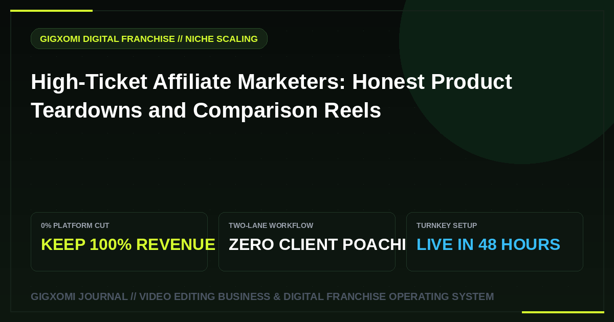 High-Ticket Affiliate Marketers: Honest Product Teardowns and Comparison Reels