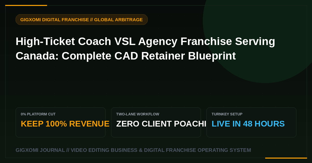 High-Ticket Coach VSL Agency Franchise Serving Canada: Complete CAD Retainer Blueprint