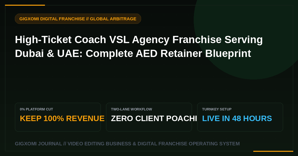High-Ticket Coach VSL Agency Franchise Serving Dubai & UAE: Complete AED Retainer Blueprint