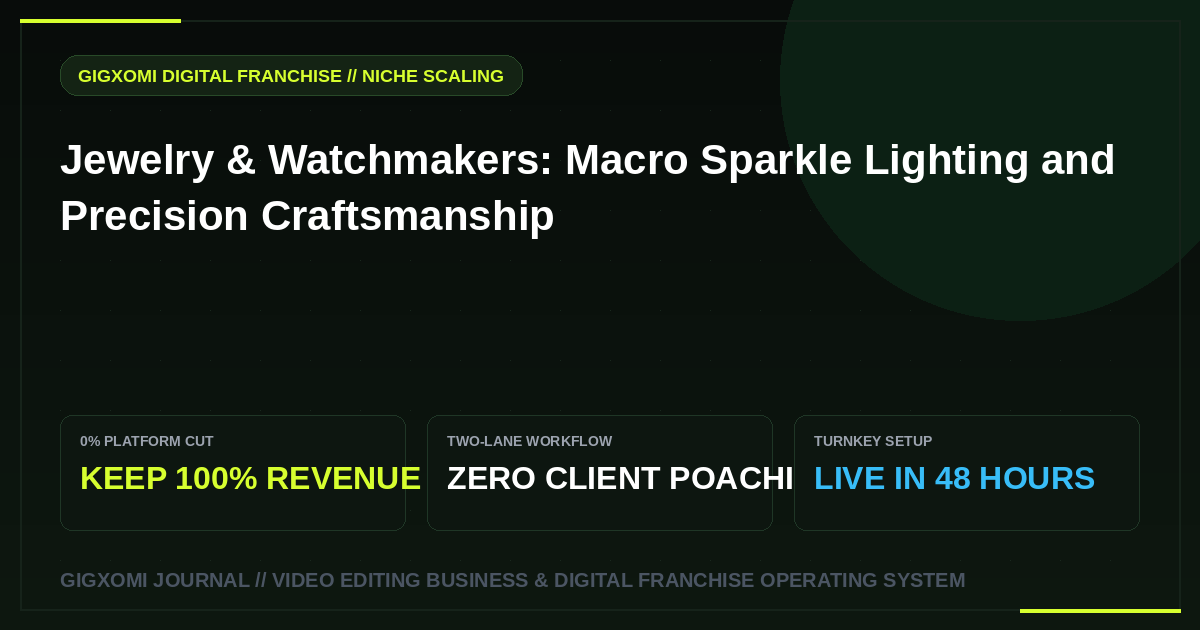 Jewelry & Watchmakers: Macro Sparkle Lighting and Precision Craftsmanship