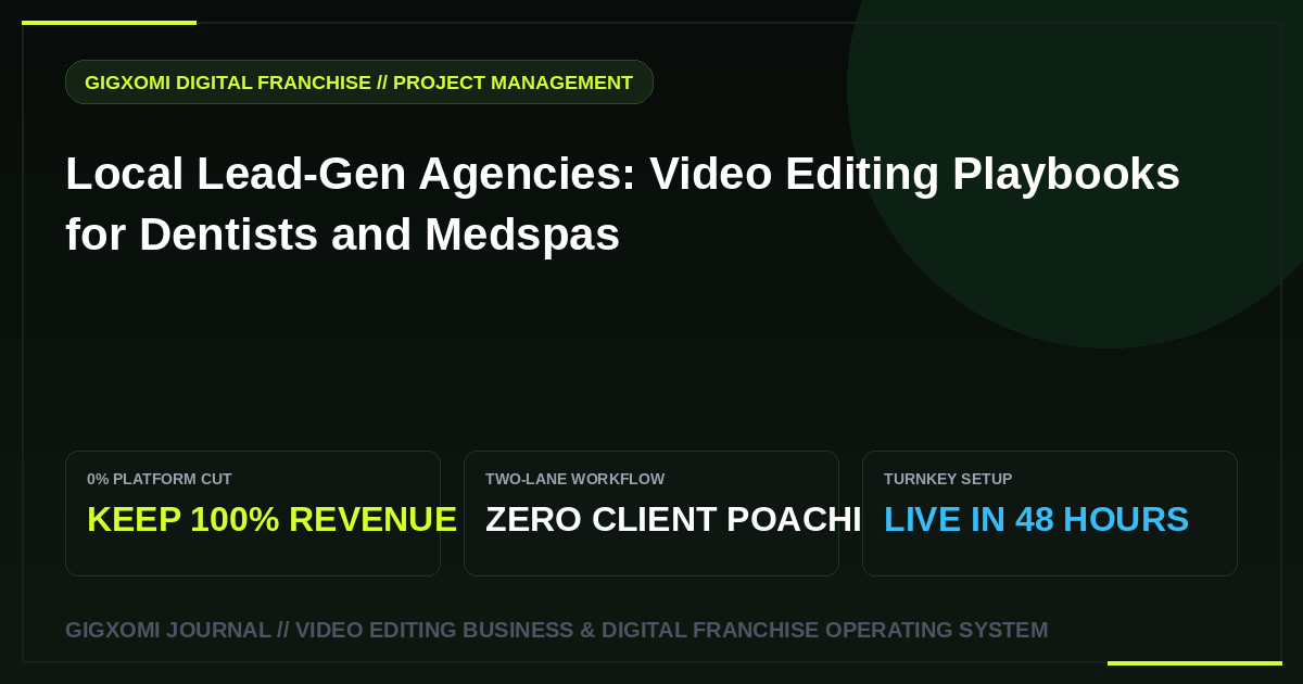 Local Lead-Gen Agencies: Video Editing Playbooks for Dentists and Medspas