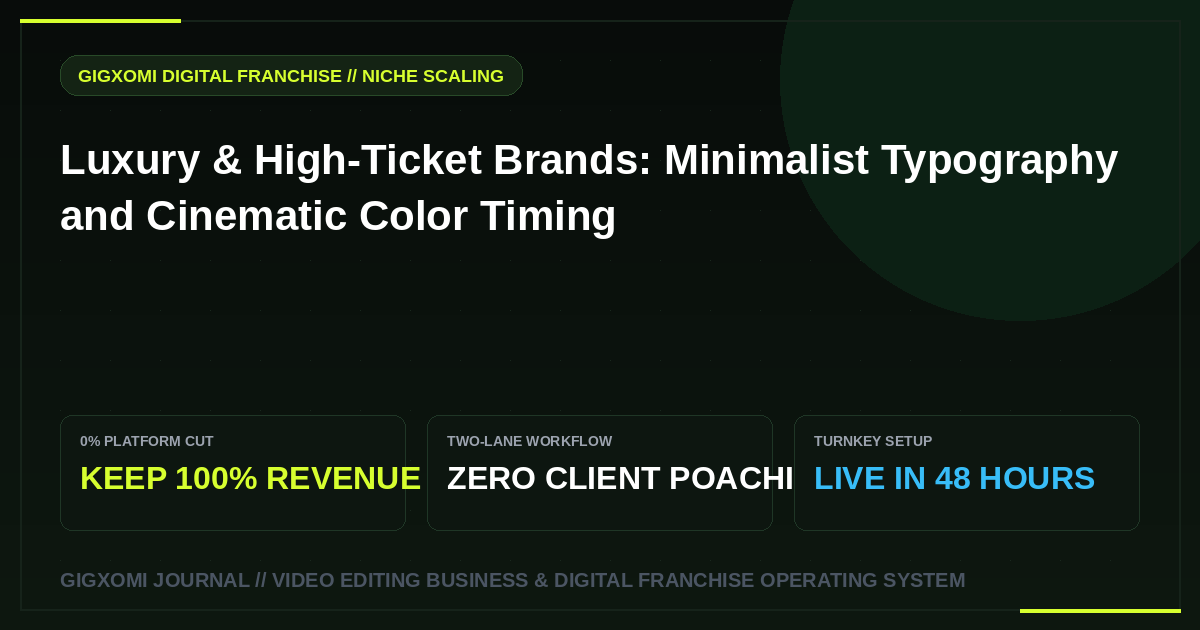 Luxury & High-Ticket Brands: Minimalist Typography and Cinematic Color Timing