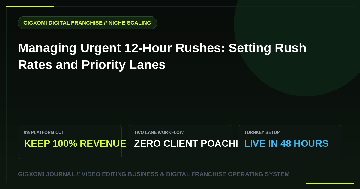 Managing Urgent 12-Hour Rushes: Setting Rush Rates and Priority Lanes
