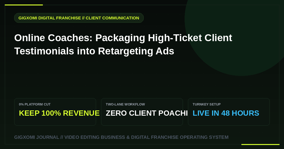 Online Coaches: Packaging High-Ticket Client Testimonials into Retargeting Ads