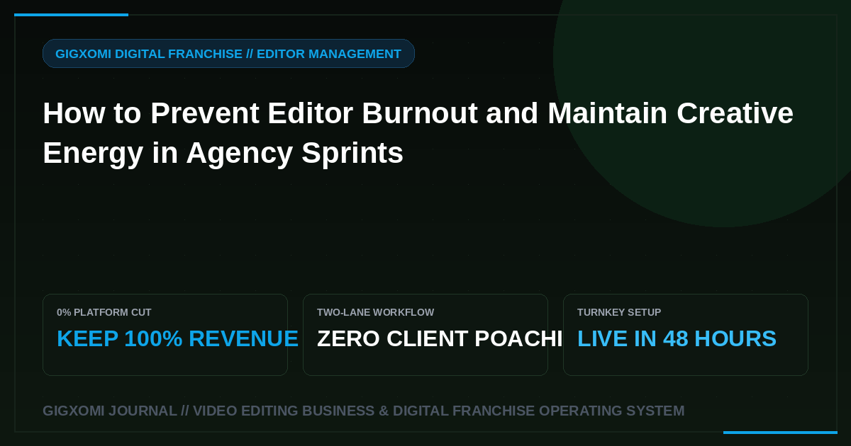 How to Prevent Editor Burnout and Maintain Creative Energy in Agency Sprints