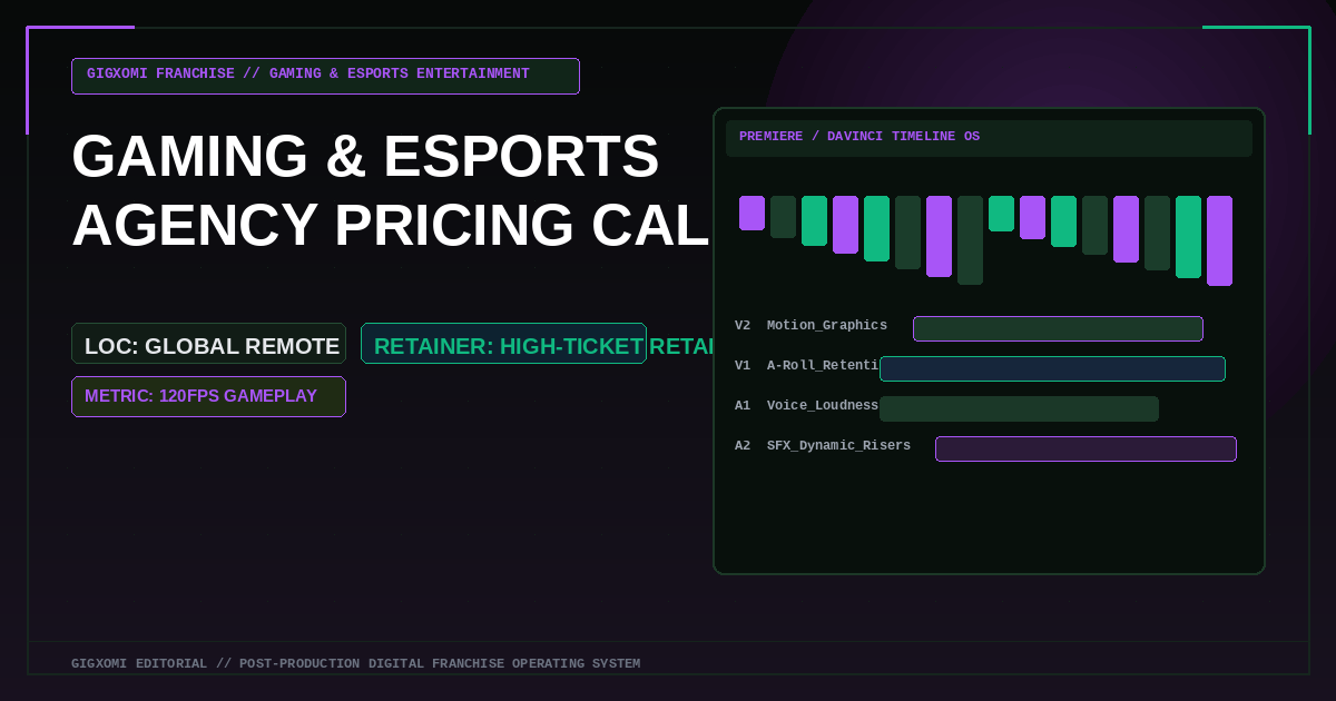 Gaming & Esports Agency Pricing Calculator: High-Ticket Monthly Retainer Packages