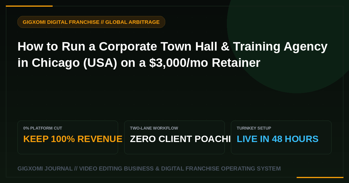 How to Run a Corporate Town Hall & Training Agency in Chicago (USA) on a $3,000/mo Retainer