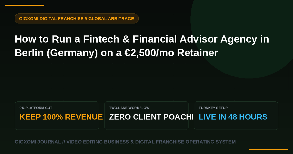 How to Run a Fintech & Financial Advisor Agency in Berlin (Germany) on a €2,500/mo Retainer