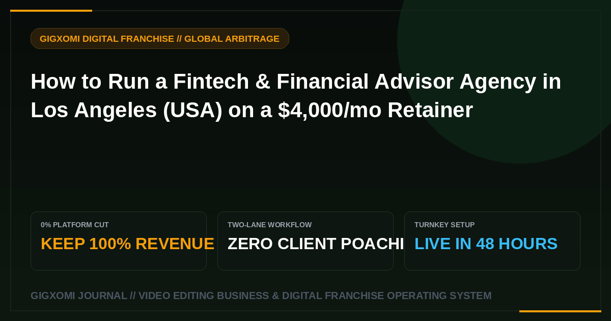 How to Run a Fintech & Financial Advisor Agency in Los Angeles (USA) on a $4,000/mo Retainer