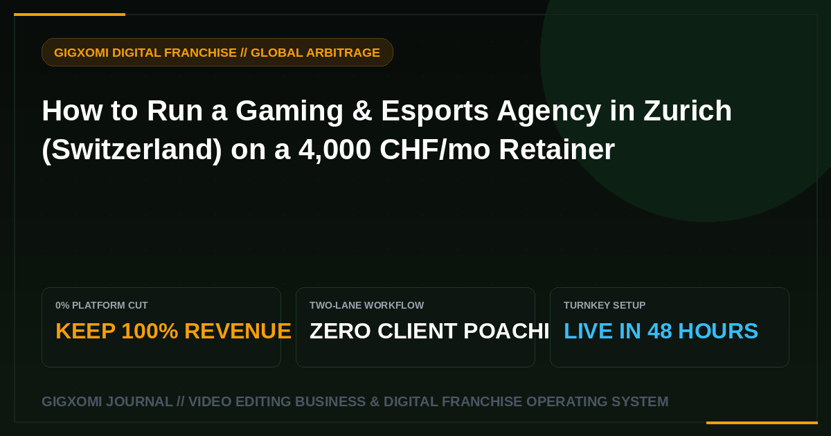How to Run a Gaming & Esports Agency in Zurich (Switzerland) on a 4,000 CHF/mo Retainer