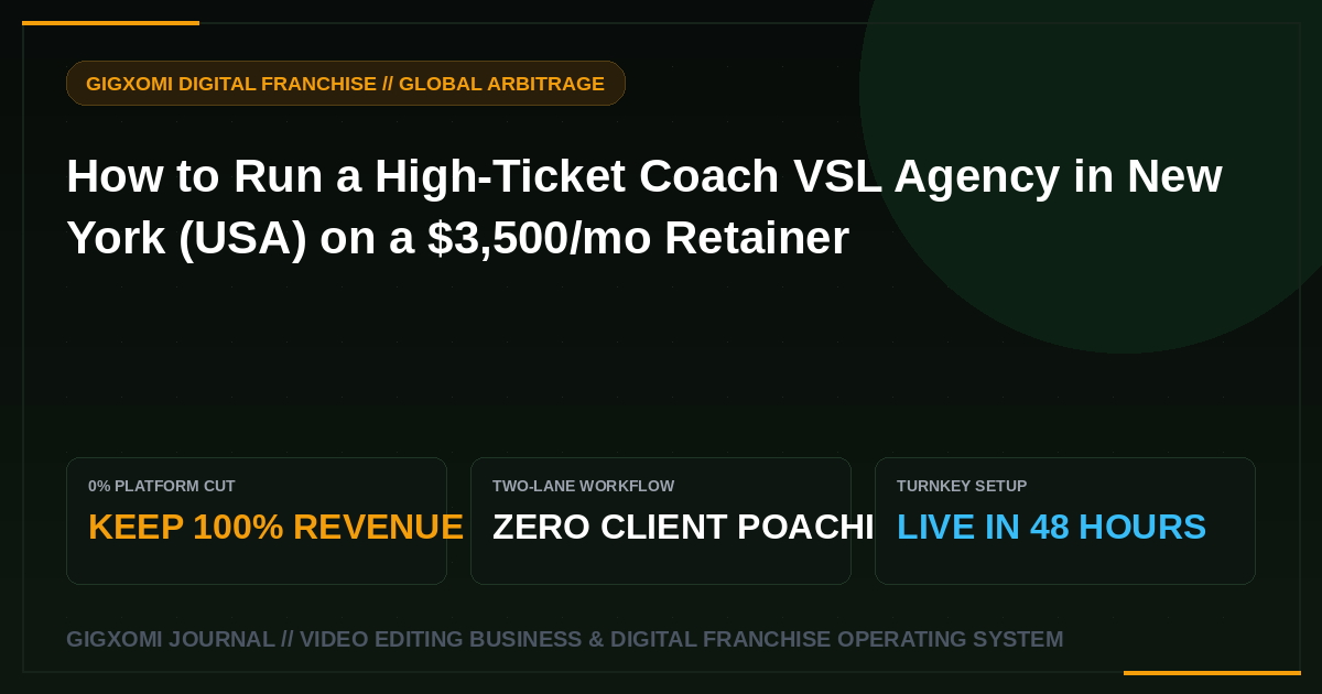 How to Run a High-Ticket Coach VSL Agency in New York (USA) on a $3,500/mo Retainer