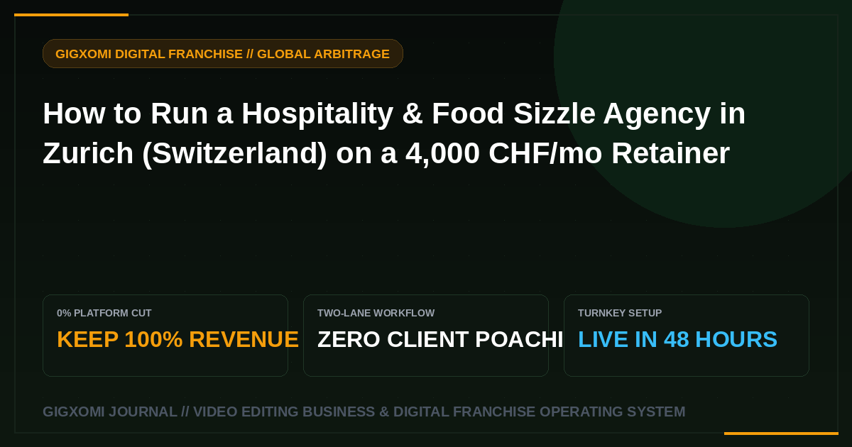 How to Run a Hospitality & Food Sizzle Agency in Zurich (Switzerland) on a 4,000 CHF/mo Retainer