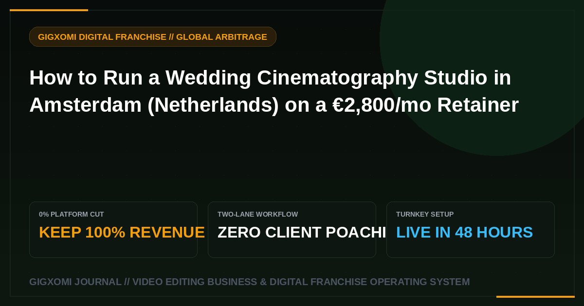 How to Run a Wedding Cinematography Studio in Amsterdam (Netherlands) on a €2,800/mo Retainer