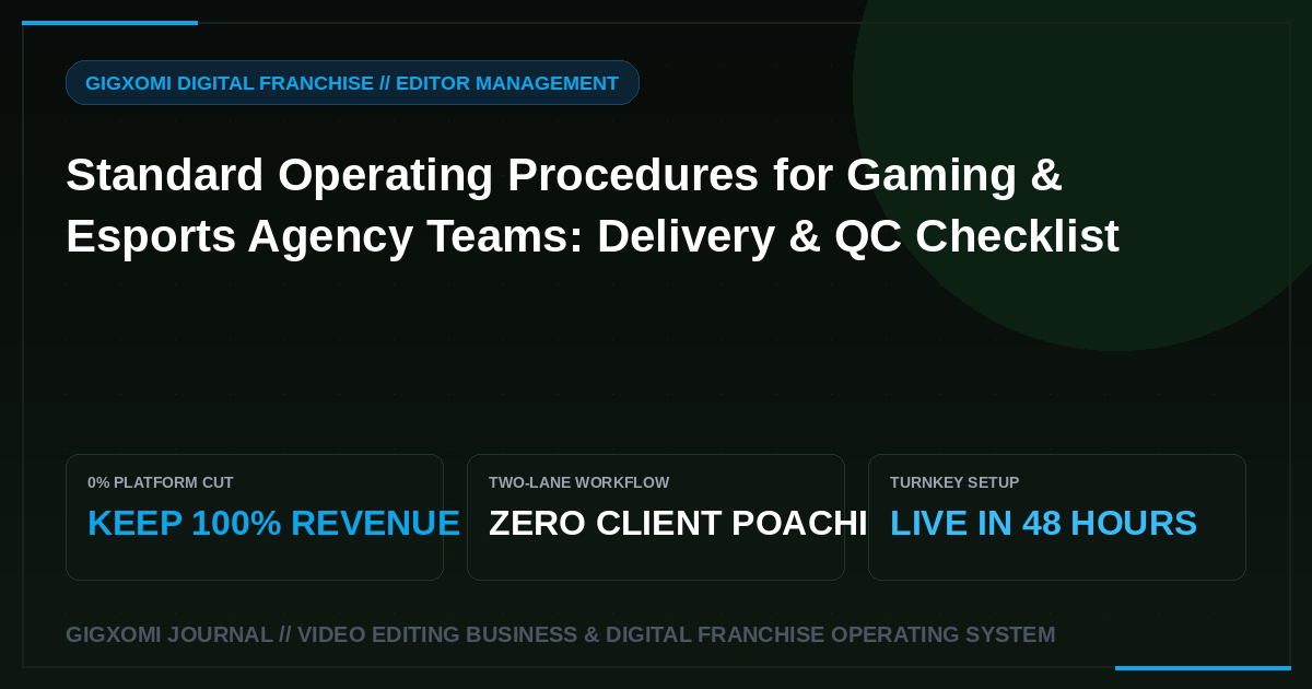 Standard Operating Procedures for Gaming & Esports Agency Teams: Delivery & QC Checklist
