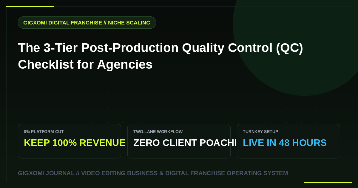 The 3-Tier Post-Production Quality Control (QC) Checklist for Agencies