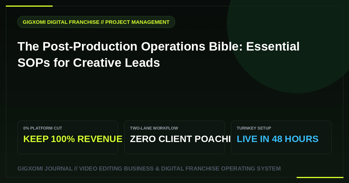 The Post-Production Operations Bible: Essential SOPs for Creative Leads