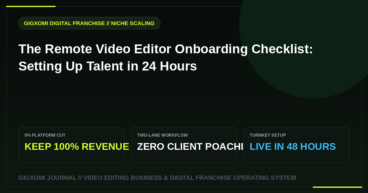 The Remote Video Editor Onboarding Checklist: Setting Up Talent in 24 Hours
