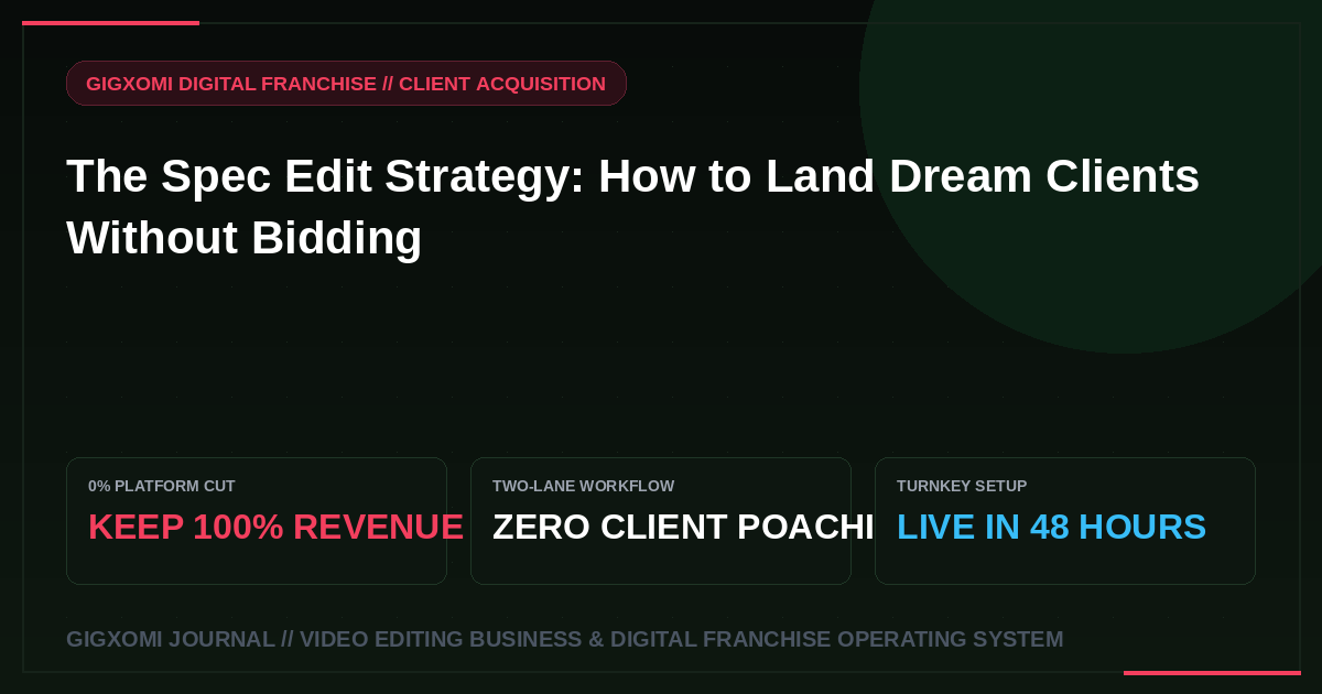 The Spec Edit Strategy: How to Land Dream Clients Without Bidding