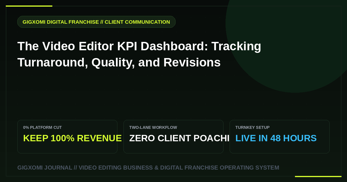 The Video Editor KPI Dashboard: Tracking Turnaround, Quality, and Revisions