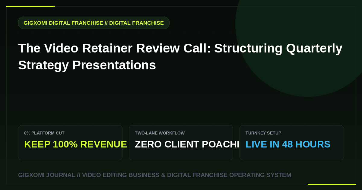 The Video Retainer Review Call: Structuring Quarterly Strategy Presentations