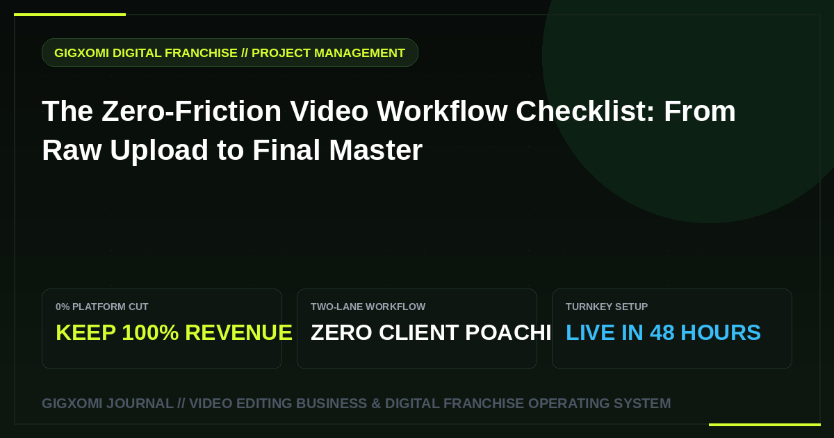 The Zero-Friction Video Workflow Checklist: From Raw Upload to Final Master