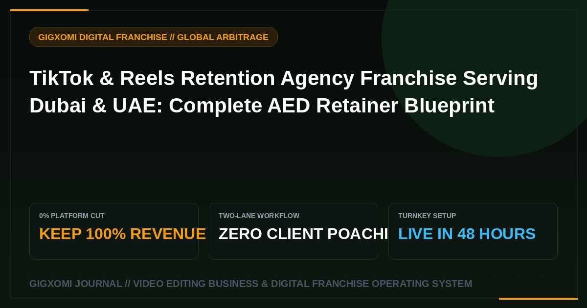 TikTok & Reels Retention Agency Franchise Serving Dubai & UAE: Complete AED Retainer Blueprint