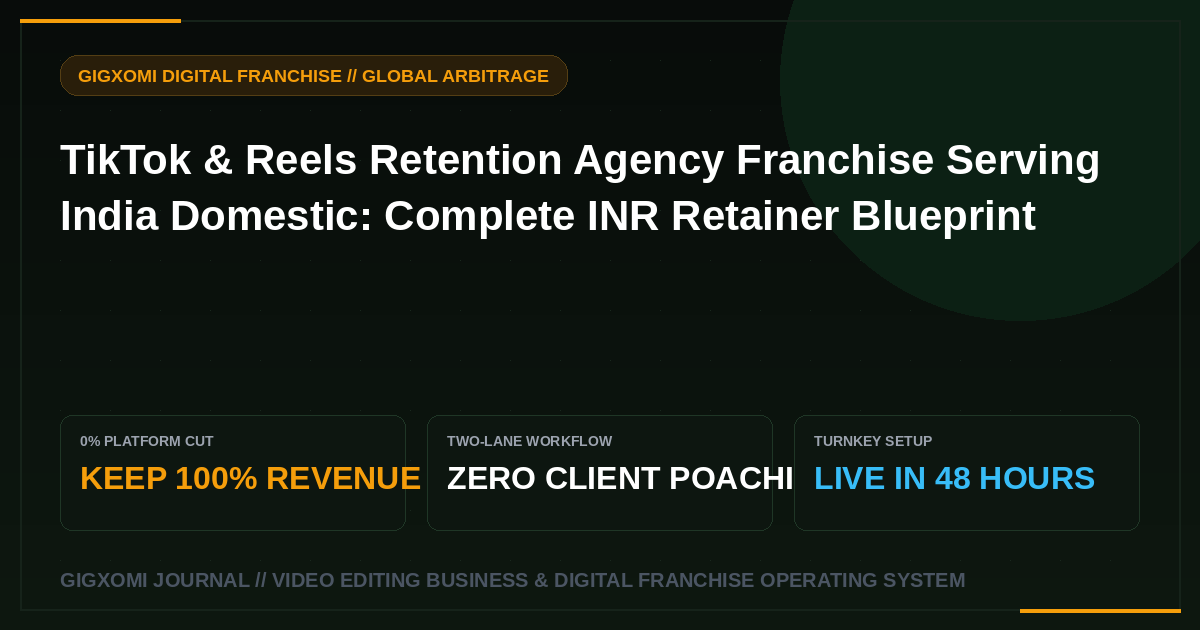 TikTok & Reels Retention Agency Franchise Serving India Domestic: Complete INR Retainer Blueprint