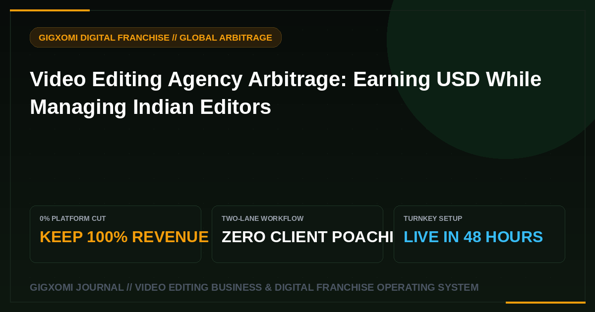 Video Editing Agency Arbitrage: Earning USD While Managing Indian Editors
