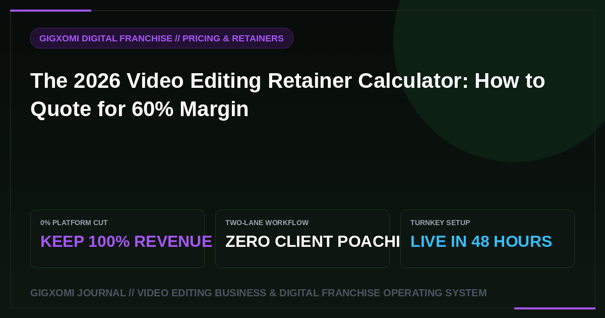 The 2026 Video Editing Retainer Calculator: How to Quote for 60% Margin