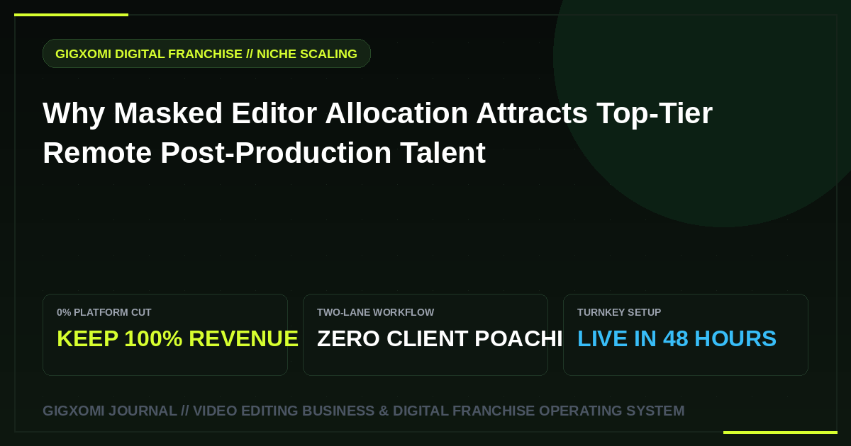 Why Masked Editor Allocation Attracts Top-Tier Remote Post-Production Talent